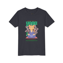 Load image into Gallery viewer, Yoga Cat Tee for Kids | Fun Relaxation Shirt, Youth T-Shirt for Yoga Lovers, Gift for Little Yogis, Cute Cat Design, Mindfulness Apparel