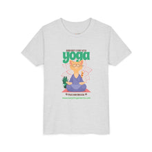 Load image into Gallery viewer, Yoga Cat Tee for Kids | Fun Relaxation Shirt, Youth T-Shirt for Yoga Lovers, Gift for Little Yogis, Cute Cat Design, Mindfulness Apparel