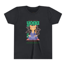 Load image into Gallery viewer, Yoga Cat Tee for Kids | Fun Relaxation Shirt, Youth T-Shirt for Yoga Lovers, Gift for Little Yogis, Cute Cat Design, Mindfulness Apparel