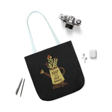 Load image into Gallery viewer, Inspirational Canvas Tote Bag with Colorful Straps - Perfect for Garden Lovers and Self-Care Enthusiasts