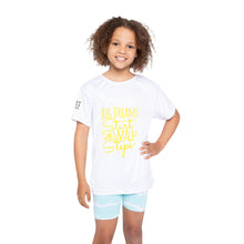Load image into Gallery viewer, Kids Sports Jersey - 'Big Dreams Start with SMALL Steps' Motivational Tee