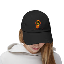 Load image into Gallery viewer, Unisex Distressed Cap - Mindset Lightbulb Design
