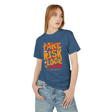 Load image into Gallery viewer, Inspirational Unisex Heavyweight Cotton Tee - "Take Risk & Lose the Chance"