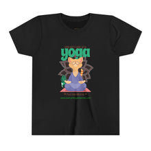 Load image into Gallery viewer, Yoga Cat Tee for Kids | Fun Relaxation Shirt, Youth T-Shirt for Yoga Lovers, Gift for Little Yogis, Cute Cat Design, Mindfulness Apparel
