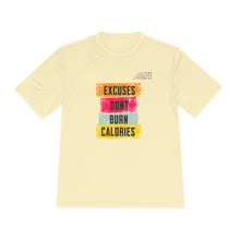 Load image into Gallery viewer, Unisex Workout Tee: "Excuses Don't Burn Calories" – Fitness Shirt, Gym Top, Sportswear, Gift for Athletes, Daily Motivation