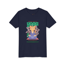 Load image into Gallery viewer, Yoga Cat Tee for Kids | Fun Relaxation Shirt, Youth T-Shirt for Yoga Lovers, Gift for Little Yogis, Cute Cat Design, Mindfulness Apparel