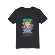 Load image into Gallery viewer, Yoga Cat Tee for Kids | Fun Relaxation Shirt, Youth T-Shirt for Yoga Lovers, Gift for Little Yogis, Cute Cat Design, Mindfulness Apparel