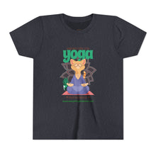Load image into Gallery viewer, Yoga Cat Tee for Kids | Fun Relaxation Shirt, Youth T-Shirt for Yoga Lovers, Gift for Little Yogis, Cute Cat Design, Mindfulness Apparel