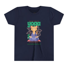 Load image into Gallery viewer, Yoga Cat Tee for Kids | Fun Relaxation Shirt, Youth T-Shirt for Yoga Lovers, Gift for Little Yogis, Cute Cat Design, Mindfulness Apparel