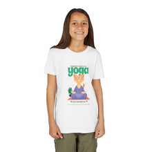 Load image into Gallery viewer, Yoga Cat Tee for Kids | Fun Relaxation Shirt, Youth T-Shirt for Yoga Lovers, Gift for Little Yogis, Cute Cat Design, Mindfulness Apparel