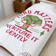Load image into Gallery viewer, Mind Matters Velveteen Plush Blanket - Nurture It Gently | Cozy Comfort for Self-Care