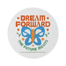 Load image into Gallery viewer, Inspirational Round Rug - 'Dream Forward' Butterfly Design for Home Decor