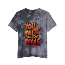 Load image into Gallery viewer, Motivational Women&#39;s Baby Tee - &#39;You Only Fail When You Stop Trying&#39;
