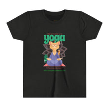 Load image into Gallery viewer, Yoga Cat Tee for Kids | Fun Relaxation Shirt, Youth T-Shirt for Yoga Lovers, Gift for Little Yogis, Cute Cat Design, Mindfulness Apparel
