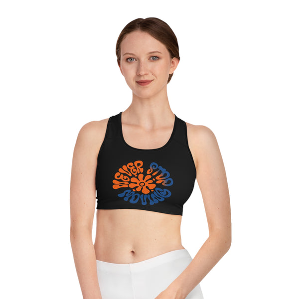 Never Stop Moving Sports Bra - Motivational Workout Top for Active Lifestyles