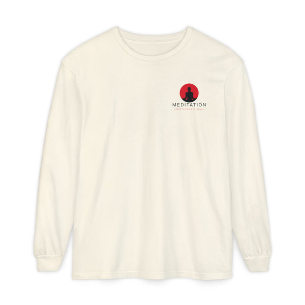Meditation Long Sleeve T-Shirt - Unisex Garment-Dyed Comfort