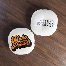 Load image into Gallery viewer, Motivational Tufted Floor Pillow – Make Yourself Proud &amp; Everything&#39;s Internal
