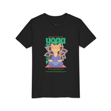 Load image into Gallery viewer, Yoga Cat Tee for Kids | Fun Relaxation Shirt, Youth T-Shirt for Yoga Lovers, Gift for Little Yogis, Cute Cat Design, Mindfulness Apparel
