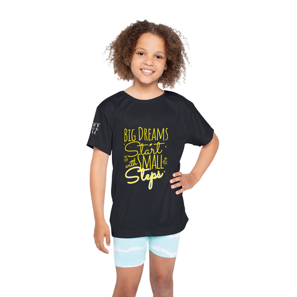 Kids Motivational Sports Jersey - Big Dreams Start with Small Steps
