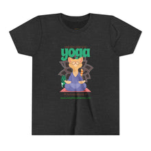 Load image into Gallery viewer, Yoga Cat Tee for Kids | Fun Relaxation Shirt, Youth T-Shirt for Yoga Lovers, Gift for Little Yogis, Cute Cat Design, Mindfulness Apparel
