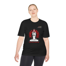 Load image into Gallery viewer, Heavily Meditated Unisex Moisture Wicking Tee - Mindful Moves, Peaceful Mind
