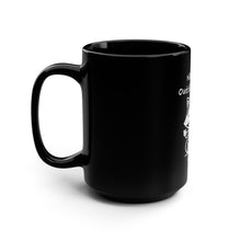 Load image into Gallery viewer, Namasté Outta Trouble Black Mug - 15oz Zen Coffee Cup for Relaxation and Mindfulness
