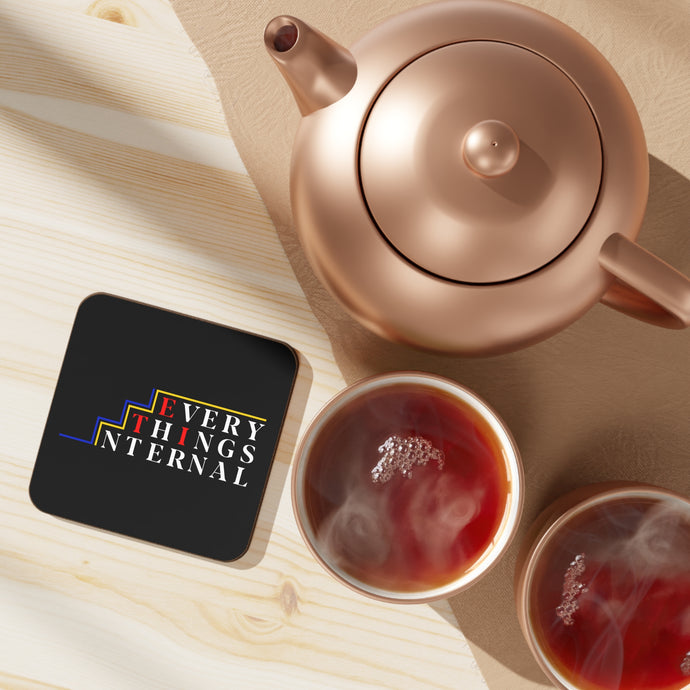 Modern Hardboard Back Coaster - 'Everything's Internal' Design