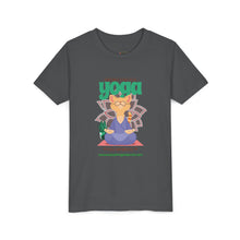 Load image into Gallery viewer, Yoga Cat Tee for Kids | Fun Relaxation Shirt, Youth T-Shirt for Yoga Lovers, Gift for Little Yogis, Cute Cat Design, Mindfulness Apparel
