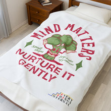 Load image into Gallery viewer, Mind Matters Velveteen Plush Blanket - Nurture It Gently | Cozy Comfort for Self-Care
