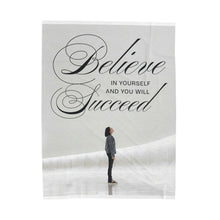 Load image into Gallery viewer, Inspirational Velveteen Plush Blanket - &#39;Believe in Yourself&#39; Cozy Throw for Motivation and Comfort
