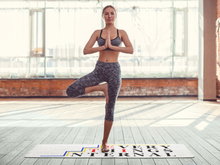 Load image into Gallery viewer, Motivational Rubber Yoga Mat - &quot;Everything is Internal&quot; Design
