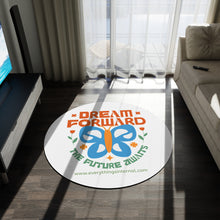 Load image into Gallery viewer, Inspirational Round Rug - &#39;Dream Forward&#39; Butterfly Design for Home Decor
