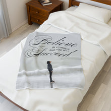 Load image into Gallery viewer, Inspirational Velveteen Plush Blanket - &#39;Believe in Yourself&#39; Cozy Throw for Motivation and Comfort
