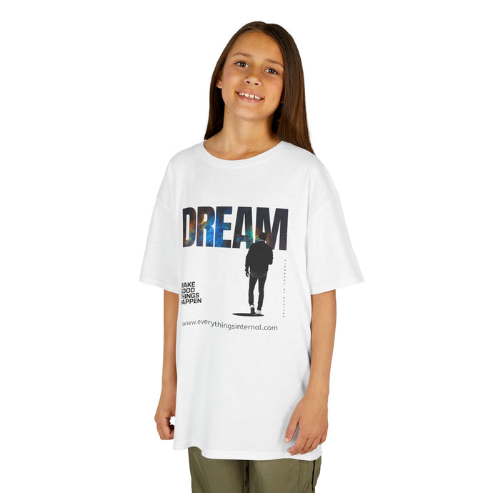 Kids Inspirational Dream Tee, Motivational Shirt for Children, Birthday Gift, Daily Wear, Unisex Comfort Tee