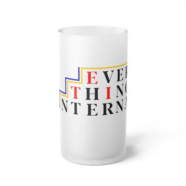 Frosted Glass Beer Mug - 'Everything Internal' Quote - Perfect for Gifts and Celebrations