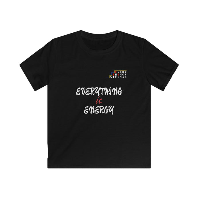 Kids Softstyle Tee - Everything is Energy Black T-Shirt for Positive Vibes