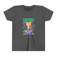 Load image into Gallery viewer, Yoga Cat Tee for Kids | Fun Relaxation Shirt, Youth T-Shirt for Yoga Lovers, Gift for Little Yogis, Cute Cat Design, Mindfulness Apparel
