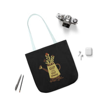 Load image into Gallery viewer, Inspirational Canvas Tote Bag with Colorful Straps - Perfect for Garden Lovers and Self-Care Enthusiasts
