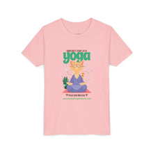 Load image into Gallery viewer, Yoga Cat Tee for Kids | Fun Relaxation Shirt, Youth T-Shirt for Yoga Lovers, Gift for Little Yogis, Cute Cat Design, Mindfulness Apparel
