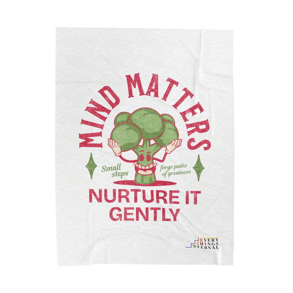 Mind Matters Velveteen Plush Blanket - Nurture It Gently | Cozy Comfort for Self-Care
