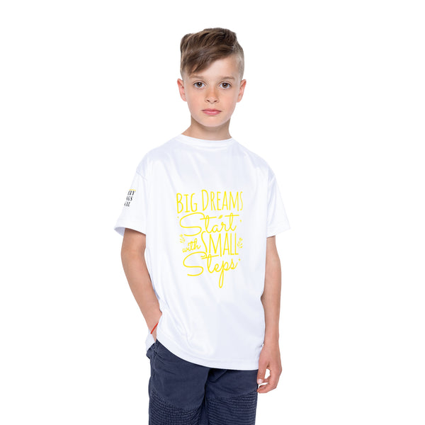 Kids Sports Jersey - 'Big Dreams Start with SMALL Steps' Motivational Tee