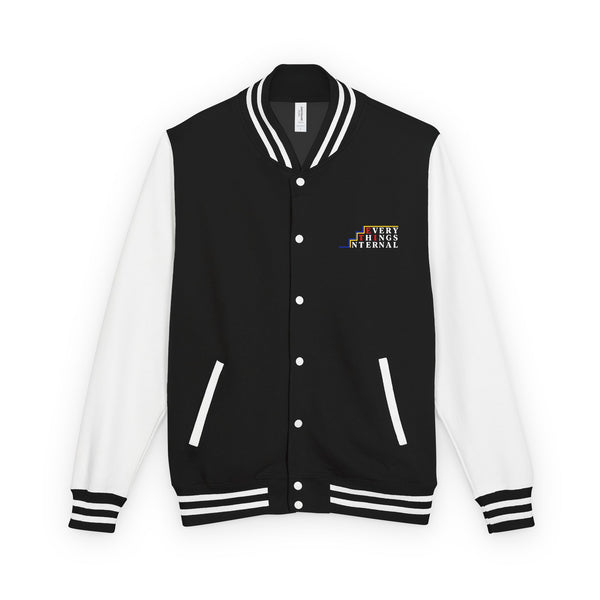 Unisex Heavyweight Letterman Jacket - Awakening Design for Inner Peace