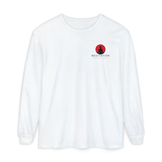 Meditation Long Sleeve T-Shirt - Unisex Garment-Dyed Comfort