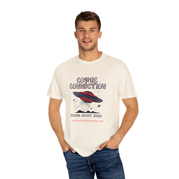 Cosmic Connection Unisex T-Shirt - Humans Aren't Alone Graphic Tee