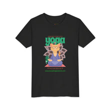 Load image into Gallery viewer, Yoga Cat Tee for Kids | Fun Relaxation Shirt, Youth T-Shirt for Yoga Lovers, Gift for Little Yogis, Cute Cat Design, Mindfulness Apparel

