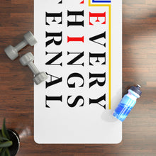 Load image into Gallery viewer, Motivational Rubber Yoga Mat - &quot;Everything is Internal&quot; Design
