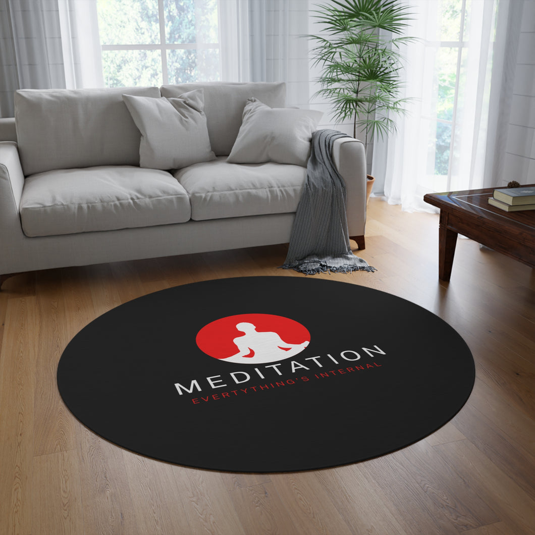 Meditation Round Rug - Zen Home Decor for Mindfulness and Relaxation