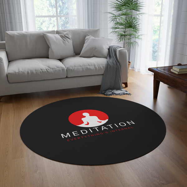 Meditation Round Rug - Zen Home Decor for Mindfulness and Relaxation