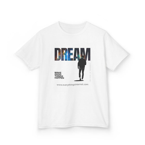 Kids Inspirational Dream Tee, Motivational Shirt for Children, Birthday Gift, Daily Wear, Unisex Comfort Tee