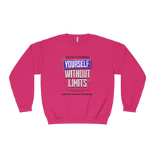 Load image into Gallery viewer, Motivational Crewneck Sweatshirt - Keep Pushing Yourself Without Limits
